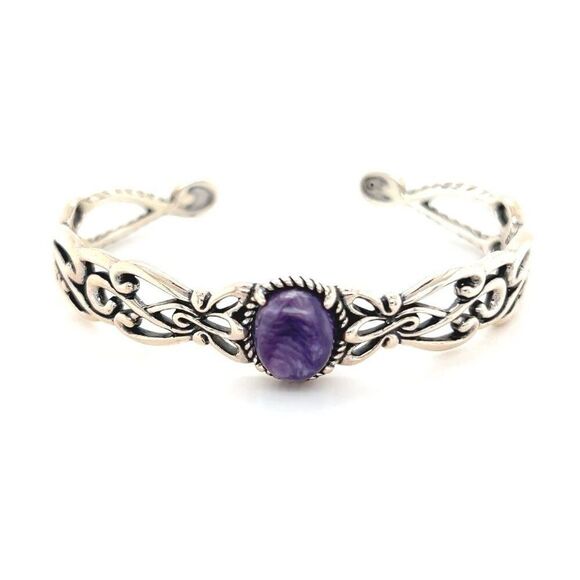 Carolyn Pollack Purple Stone Cuff - Picture 1 of 9